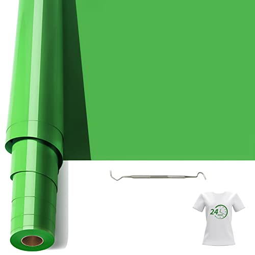 Bocguy Plotterfolie Textil, 30.5CM x 6.1M Heat Transfer Vinyl Flexfolie Rollen mit Plotter Werkzeug, Plotter Vinylfolie für Eisen Heiße Presse, T-Shirts & Mehr Stoffen, DIY Muster (Fruchtgrün) von Bocguy