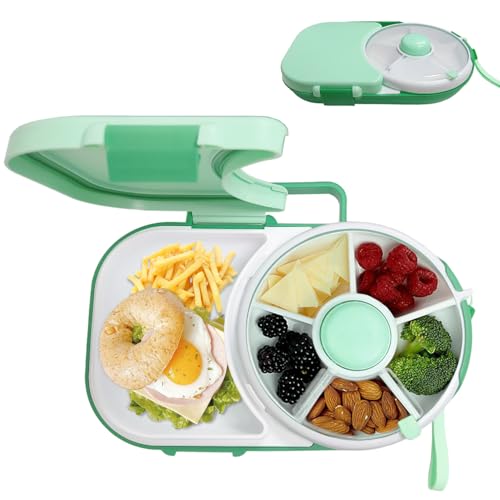 Bocguy Snack Spinner, Multifunktionale Fächern und Deckel, Kinder Snackbox mit 5 Fächern und Deckel, Drehbare Snackbox Kinder Lunchbox für Zuhause, Feuchtigkeitsbeständig, Zuhause, Green Bocguy Snack Spinner, Multifunktionale Fächern und Deckel, Kinder Snackbox mit 5 Fächern und Deckel, Drehbare Snackbox Kinder Lunchbox für Zuhause, Feuchtigkeitsbeständig, Zuhause, Green von Bocguy