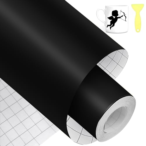 Bocguy Vinylfolie Plotter Schwarz Matt, 30.5CM x 600CM PVC Smart Permanent Vinyl Plotterfolie Selbstklebend Rollen, Einfach zu Schneiden & Jäten, Plotterfolie Vinyl für Cricut & Cameo Bocguy Vinylfolie Plotter Schwarz Matt, 30.5CM x 600CM PVC Smart Permanent Vinyl Plotterfolie Selbstklebend Rollen, Einfach zu Schneiden & Jäten, Plotterfolie Vinyl für Cricut & Cameo von Bocguy