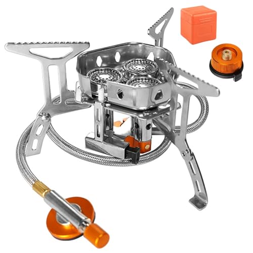 Campingkocher 6800 W, Winddicht Gas Gaskocher mit Piezozündung und Adapter Gasherd, Camping Gaskocher für Outdoor Picknick Trekking Hiking Wandern Campingkocher 6800 W, Winddicht Gas Gaskocher mit Piezozündung und Adapter Gasherd, Camping Gaskocher für Outdoor Picknick Trekking Hiking Wandern von Bocguy