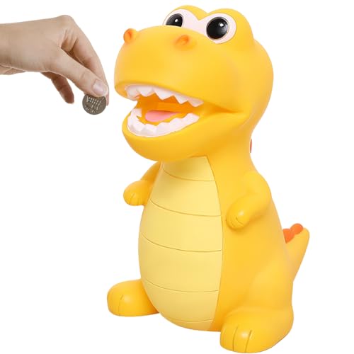 Groß Spardose Dino, Spardose Kinder, Spardose Kinder Jungen Spardosen aus Sicheres PVC-Material für Dekoration, Spielzeug, Geschenk (Gelb) von Bocguy