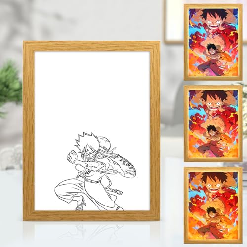 Bocguy One Piece LED Wandkunst Dekor, luffy LED Desktop-Rahmen für Heimdekoration, Kreatives Schlafzimmer und Geschenk von Bocguy