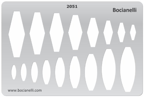 Bocianelli 15cm x 10cm Zeichenschablone aus Transparentem Kunststoff für Grafik Design Kunst Handwerk Technisches Zeichnen Schmuckherstellung Schmuck Machen - Diamant Diamanten von Bocianelli