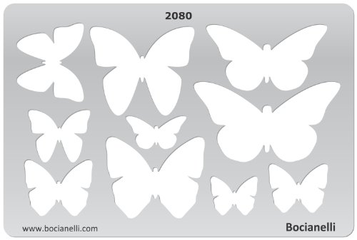Bocianelli 15cm x 10cm Zeichenschablone aus Transparentem Kunststoff für Grafik Design Kunst Handwerk Technisches Zeichnen Schmuckherstellung Schmuck Machen Schmetterling Schmetterlinge Symbole von Bocianelli