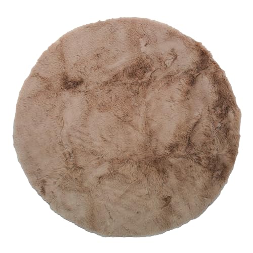 Bock op Kölle Kuschelfell Kunstfell Teppich Ø 90 cm Fellimitat Vorleger Dekoteppich (Beige) von Bock op Kölle
