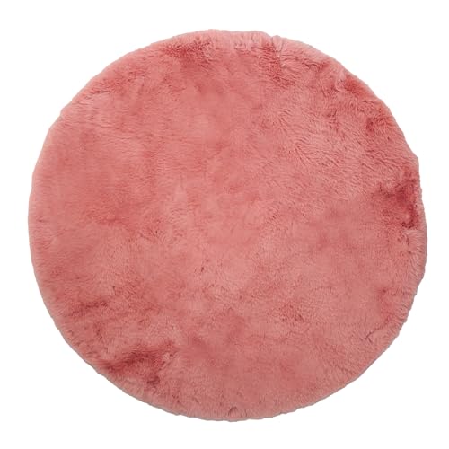 Bock op Kölle Kuschelfell Kunstfell Teppich Ø 90 cm Fellimitat Vorleger Dekoteppich (Rosa) von Bock op Kölle