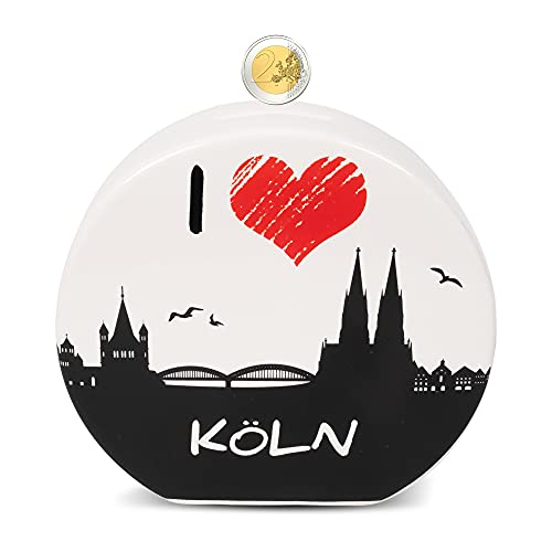 Köln Spardose I Love Köln Skyline Sparbüchse Keramik von Bock op Kölle