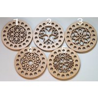 Holzdeckel, Holzboden, Korbdeckel, Häkeldeckel, Häkelboden von BodaLaserdeko