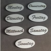 Kühlschrankmagnete/Magnetpin Wochenplaner Wochentage Set von BodaLaserdeko
