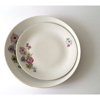 Hübsches Vintage Porzellan-Set Servierplatten "Mohnblume' von BodaciousOld