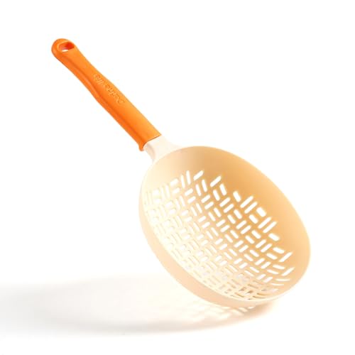 Boddceto Schaufelsieb, Silikon-Siebgriff, Siebsieb, Silikonlöffel, Nudelsieb, Löffelsieb, Orange von Boddceto