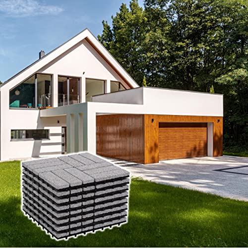 BodenMax 8-er Set Klickfliesen Terrasse Balkon Boden Gehwegplatten Naturstein Granit | Klassik | 30cm x 30cm von BodenMax