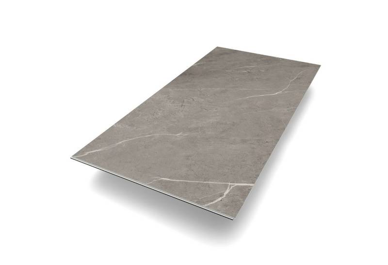 Bodenglück Vinylboden BASIC Kollektion in Fliesenoptik, Grau, Dekor Edewecht, integrierte Trittschalldämmung, 620 x 310 x 5,0 mm, Paketpreis für 1,922 m² von Bodenglück