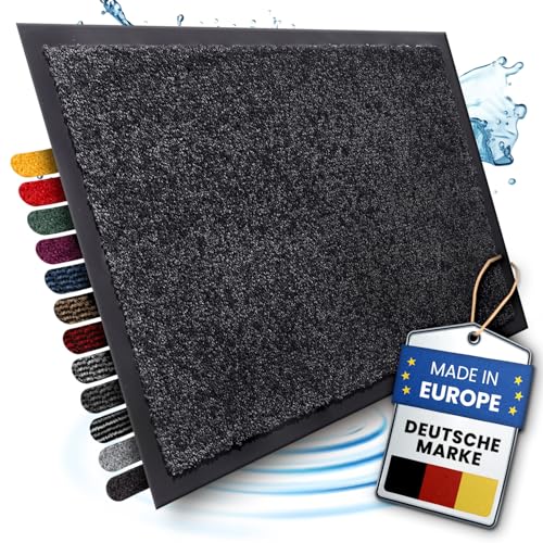 Bodenständig® Saubere Schuhe Dank saugstarkem Stoff (robust) perfekte Größe Schwarz in 40x60cm - Fußmatte innen, Fussmatte innen - Schmutzfangmatte für innen Türmatte von Bodenständig