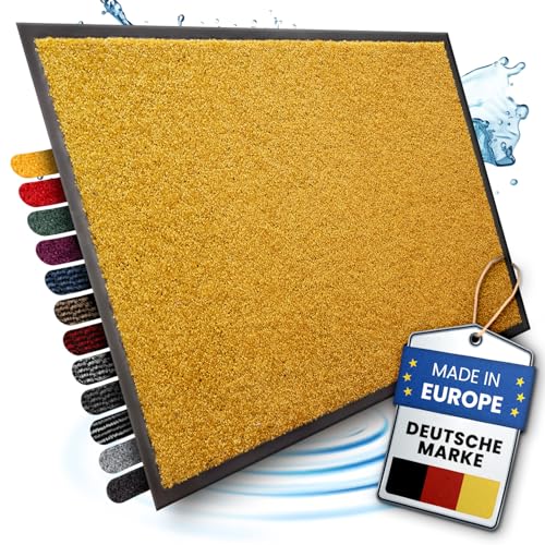 Bodenständig® Saubere Schuhe Dank saugstarkem Stoff (robust) perfekte Größe Gelb in 40x60cm - Fußmatte innen, Fussmatte innen - Schmutzfangmatte für innen Türmatte von Bodenständig