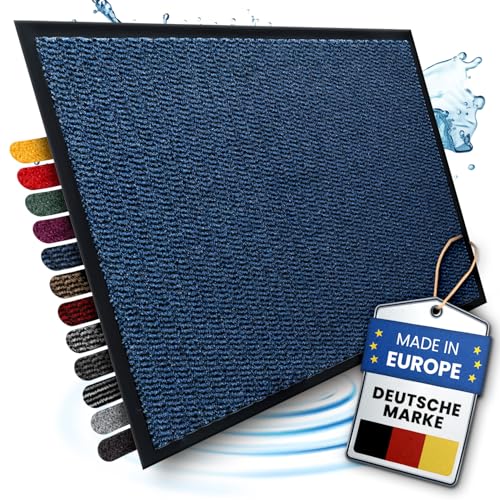Bodenständig® Saubere Schuhe Dank saugstarkem Stoff (robust) perfekte Größe Blau in 60x90cm - Fußmatte innen, Fussmatte innen - Schmutzfangmatte für innen Türmatte von Bodenständig