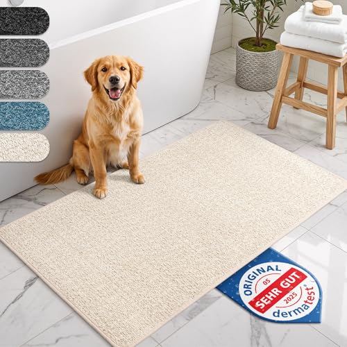 Bodenständig® Badematte Beige – rutschfest & Waschbar – Saugstarke Badezimmermatte – Hygienischer Duschvorleger – Badvorleger rutschfest waschbar 60x110 cm schnelltrocknend von Bodenständig