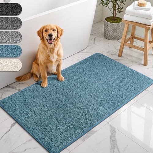 Bodenständig® Badematte blau – rutschfest & Waschbar – Saugstarke Badezimmermatte – Hygienischer Duschvorleger – Badvorleger rutschfest waschbar 110x90 cm schnelltrocknend von Bodenständig