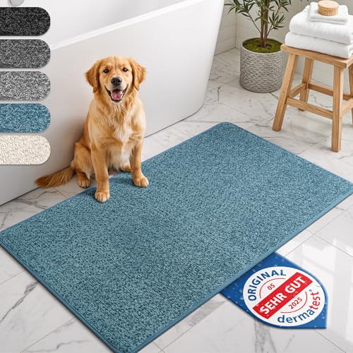 Bodenständig® Badematte blau – rutschfest & Waschbar – Saugstarke Badezimmermatte – Hygienischer Duschvorleger – Badvorleger rutschfest waschbar 40x60 cm schnelltrocknend von Bodenständig