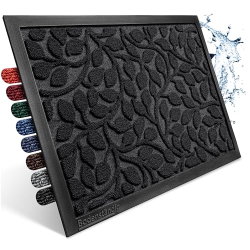 Bodenständig® Fußmatte außen und innen [robust] - Saubere Schuhe Dank geriffelter Oberseite - Perfekte Größe 90x150cm Schwarz - Fussmatte aussen Türmatte Haustür fussabstreifer innen Bereich von Bodenständig