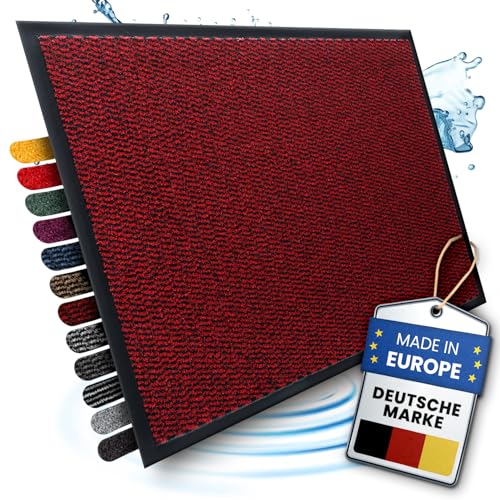Bodenständig Blitzsauber: Die ultimative Fußmatte für innen – Dunkelrot in 60x90cm saugstarke Stoffoberseite perfekt als Schmutzfangmatte für Innen und überdachte Außenbereiche. Türmatte außen. von Bodenständig