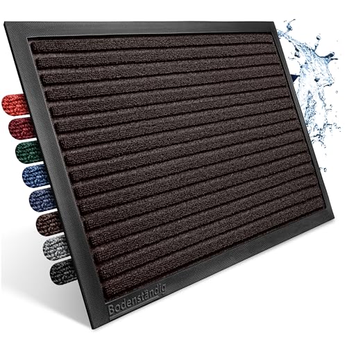 Bodenständig Fußmatte außen - extrem rutschfest & langlebig - Fußabtreter außenbereich braun 90x150cm - Türmatte in Perfekter Größe für die Haustür - Fussmatte aussen - Türvorleger gestreift von Bodenständig