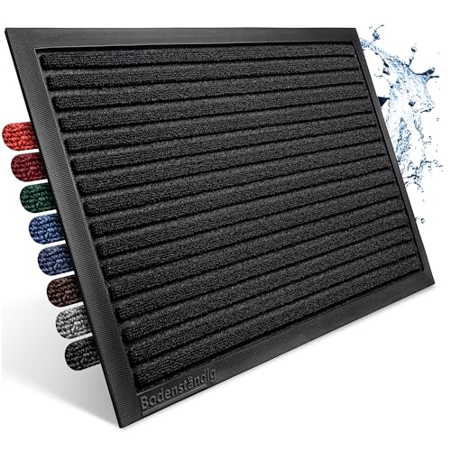 Bodenständig Fußmatte außen - extrem rutschfest & langlebig - Fußabtreter außenbereich schwarz 90x150cm - Türmatte in Perfekter Größe für die Haustür - Fussmatte aussen - Türvorleger gestreift von Bodenständig