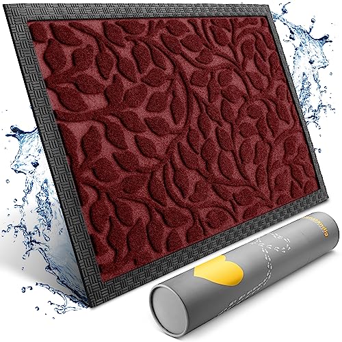 Bodenständig® Fußmatte außen und innen [robust] - Saubere Schuhe Dank geriffelter Oberseite - Perfekte Größe 40x60cm Rot - Fussmatte aussen Türmatte Haustür fussabstreifer innen Bereich von Bodenständig