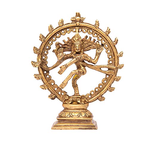 Bodhi Nataraj Statue, Messing, ca. 14 cm, goldgelb von Bodhi