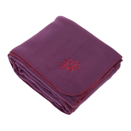 Bodhi Yogadecke ASANA Blanket | Weiche & Warme Kuscheldecke | Meditationsdecke für Shavasana | Tagesdecke aus Fleece mit Lotus-Stickerei | Sofa- & Überwurfdecke | 150 x 200 cm (Dunkel Aubergine) von Bodhi