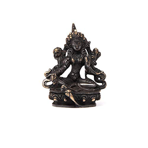 Bodhi Grüne Tara Figur, schwarz, Messing, 10 cm von Bodhi