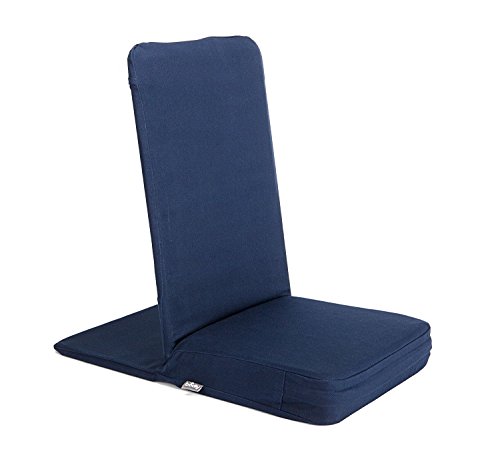 Bodhi Mandir Bodenstuhl | Meditationsstuhl mit dickem Sitzkissen | Komfortabler Bodensessel mit gepolsterter Rückenlehne | Waschbarer Bezug | Ideal für Freizeit, Yoga & Meditation (night blue) von Bodhi