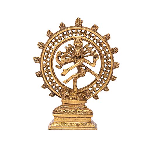 Bodhi Nataraj Statue, Messing, ca. 20 cm, goldgelb von Bodhi