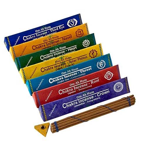 Räucherstäbchen 7CHAKRA Set 7x19 stück mit Stäbchenhalter, Handgemacht in Nepal, Ohne Chemie, 100% natürlich & Bio von BODHI
