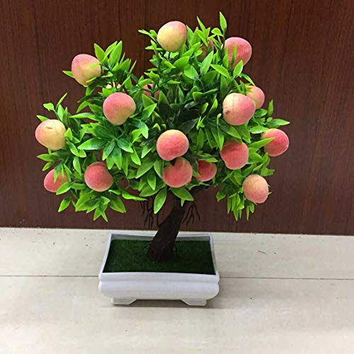 Bodhi200 0 künstliche Pflanzen, 1 Stück, künstlicher Pfirsich-Obstbaum im Topf für Bonsai, für Partys, Zuhause, Garten, Bühnendekoration von Bodhi200