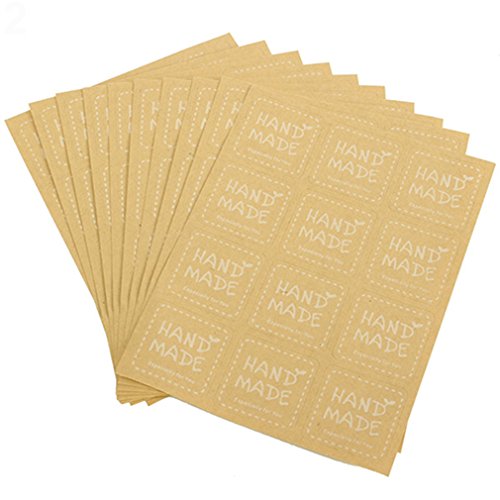 Bodhi2000® Handgemachte Aufkleber Papier Aufkleber Etiketten für Seife, Backen, DIY Geschenkverpackung (10 Blatt x 12 Stück) von Bodhi2000