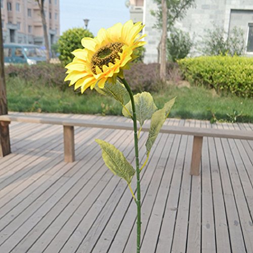 Bodhi2000 1 75 cm einzelne große künstliche Sonnenblume zur Wohndeko oder für den Gartenzaun, gelb, Einheitsgröße von Bodhi2000