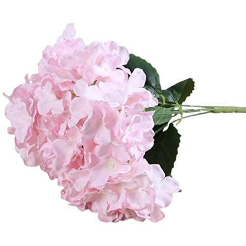 Bodhi2000 5 Köpfe Künstliche Blumen Seide Hortensien Blume mit Stielen Künstliche Hortensien Blumenarrangements für Zuhause Hochzeit Dekoration Hellrosa von Bodhi2000