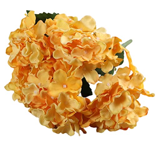 Bodhi2000 5 Köpfe Künstliche Blumen Seide Hortensien Blume mit Stielen Künstliche Hortensien Blumenarrangements für Zuhause Hochzeit Dekoration Orange von Bodhi2000