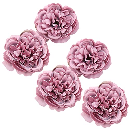 Bodhi2000 5Pcs Artificial Flower Heads Fake Flower Silk Peony Flower Heads Colorful Silk Peony Flower Heads Wedding Party Fake Flowers Photograph Props Light Purple von Bodhi2000