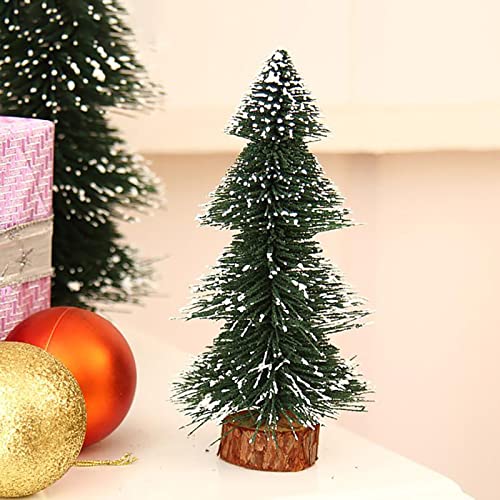 Bodhi2000 Kleiner Weihnachtsbaum, Schnee, beflockt, künstlicher Mini-Weihnachtsbaum mit Holzsockel für Zuhause, Kamin, Schlafzimmer, Küche, Fensterbank, Dekoration, 20 cm von Bodhi2000