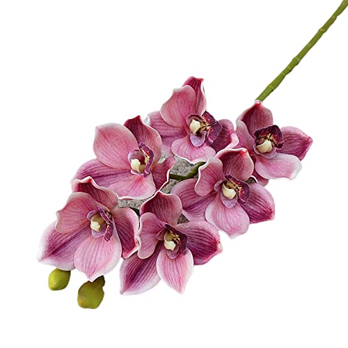 Bodhi2000 Künstliche Cymbidium Orchidee Blume Elegante künstliche Blume Faux Pflanze dekorative künstliche Blume für hängende Blumen Korb Blumenvase Dekoration Rosa von Bodhi2000