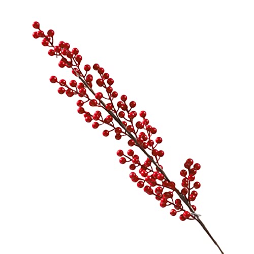 Bodhi2000 Künstliche rote Beeren stängel, gefälschte Beeren Plastik Blumen mit Stiel Blumen Arrangement für Hochzeit DIY Braut strauß Weihnachtsbaum-Dekoration 11 von Bodhi2000