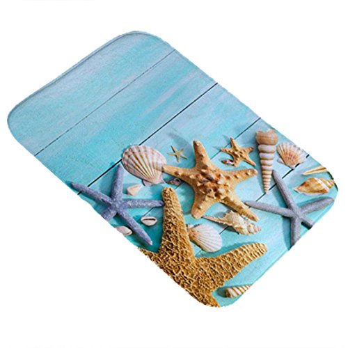 bodhi2000 40 x 60 cm Sea Shell Muster rutschfeste Fußmatte Home Decor-Bad Küche Schlafzimmer Fußmatte Teppich, Polyester, Typ 3, Einheitsgröße von Bodhi2000