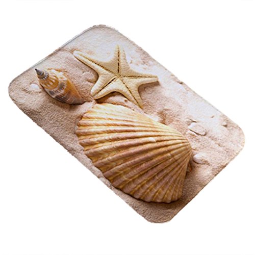 bodhi2000 40 x 60 cm Sea Shell Muster rutschfeste Fußmatte Home Decor-Bad Küche Schlafzimmer Fußmatte Teppich, Polyester, Typ 4, Einheitsgröße von Bodhi2000