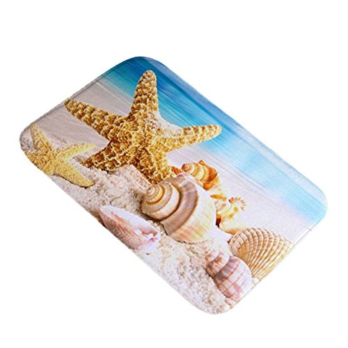 bodhi2000 40 x 60 cm Sea Shell Muster rutschfeste Fußmatte Home Decor-Bad Küche Schlafzimmer Fußmatte Teppich, Polyester, Typ 7, Einheitsgröße von Bodhi2000
