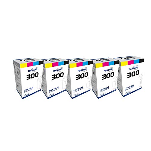 Bodno 5 x Magicard 300 Drucker MC300YMCKO Farbband Druckerpatrone – YMCKO – 300 Drucke Software Demokarte von Bodno