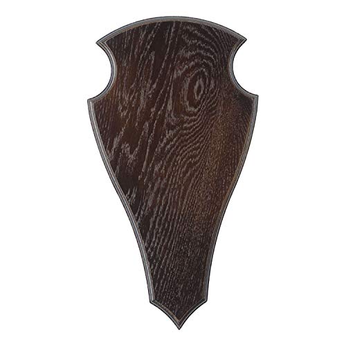 EUROHUNT Trophäenbrett Hirschschild Eiche 2 (Dunkel/40x22 cm) von GTK - Geweihe & Trophäen KRUMHOLZ