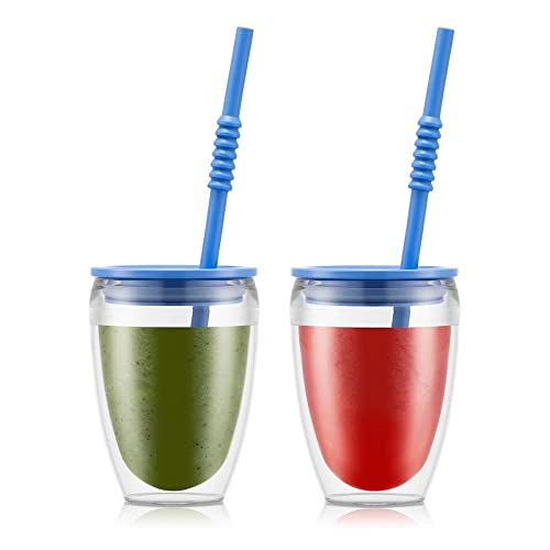 Bodum Pavina to Go doppelwandiger Trinkbecher mit Deckel und Strohhalm, 0,3 l, 2 Stück von Bodum