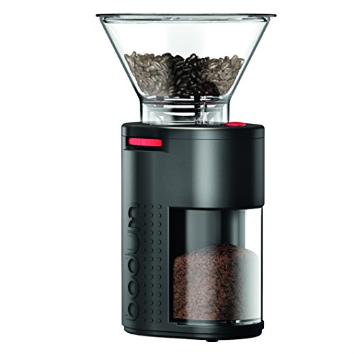 Bodum 11750-01EURO BISTRO Elektrische Kaffeemühle mit Keramikmahlwerk, Edelstahl, Schwarz von Bodum